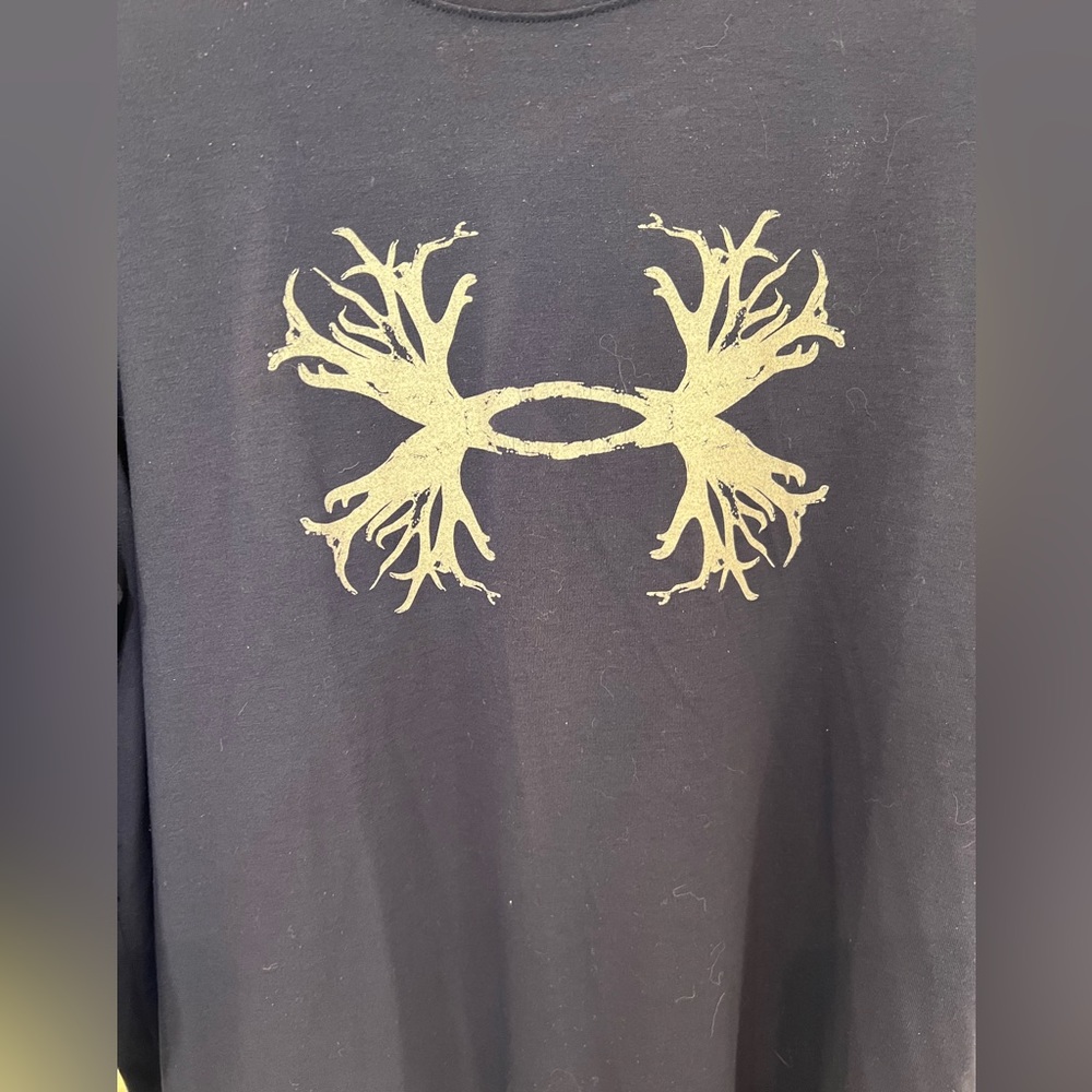 Men’s Under Armour Heat Gear Antler Logo Hunting Long Sleeve Blue Shirt - Picture 2 of 9